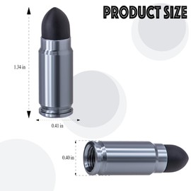 MEAJOO 4PCS Bullet Style Tire Valve Stem Caps, Plastic Tip Tire Valve Caps, Aluminum Alloy Dustproof Waterproof Valve Caps Cover fits Cars, Trucks, Bikes, Motorcycles and Bicycles(Gray)