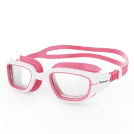 BEEWAY Kids Swimming Goggles 6-14 | Wide View | Anti-fog | Anti-leak | Quick Adjust Strap | UV Protection | Super Comfort for Boys and Girls