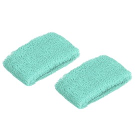 PATIKIL 2pcs 8x5cm Sport Wristbands Cotton Terry Cloth Absorbent Sweatband for Tennis, Baseball, Exercise, Athletic Running, Sky Blue