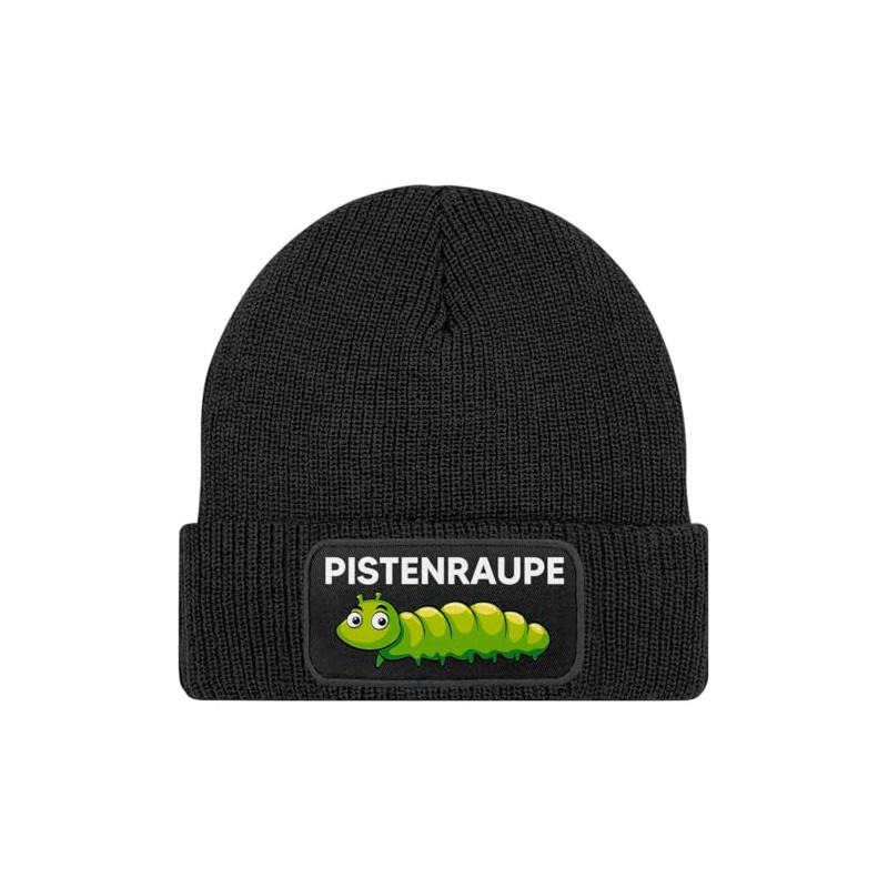 MoonWorks® Men's Beanie with Patch Knitted Hat with Saying Skiing