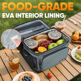 BALEINE Insulated Lunch Bag for Men Women, 22 Can Leakproof Cooler Bag with Adjustable Shoulder Strap for Work Picnic, Lunch Box for Women Men (Large, Black)