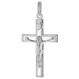 trendor Necklace with crucifix cross pendant, 925 silver, timeless necklace for men and women, elegant gift idea, 41402, Sterling Silver