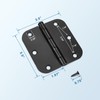 KNOBWELL 30 Pack of Door Hinges Matte Black - 3.5"
