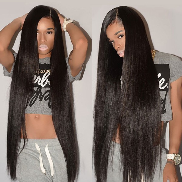 CYNOSURE Straight Brazilian Hair 3 Bundles Grade 9a Unprocessed Straight Human Hair Extensions Natural Black (18 20 20)…