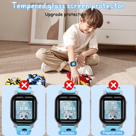 [4 Pack] Screen Protector Compatible with AT&T amiGo Jr Watch, Case Friendly HD Clear Tempered Glass Film [Anti-Scratch] [Bubble Free] [Anti-Fingerprint] [Touch Sensitive]