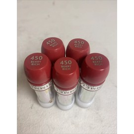 Lot Of 5 Rimmel Moisture Renew Lipstick, #450 Berry Rich New Set