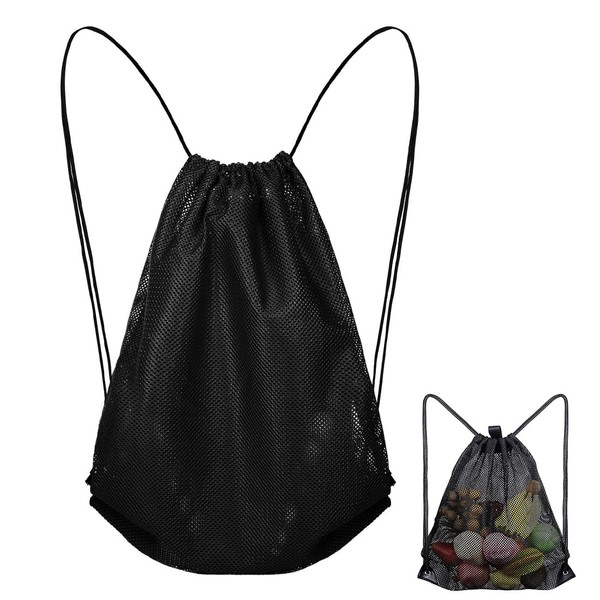 OHREN Mesh Bag Beach Bag Mesh Bag Drawstring Gym Bag