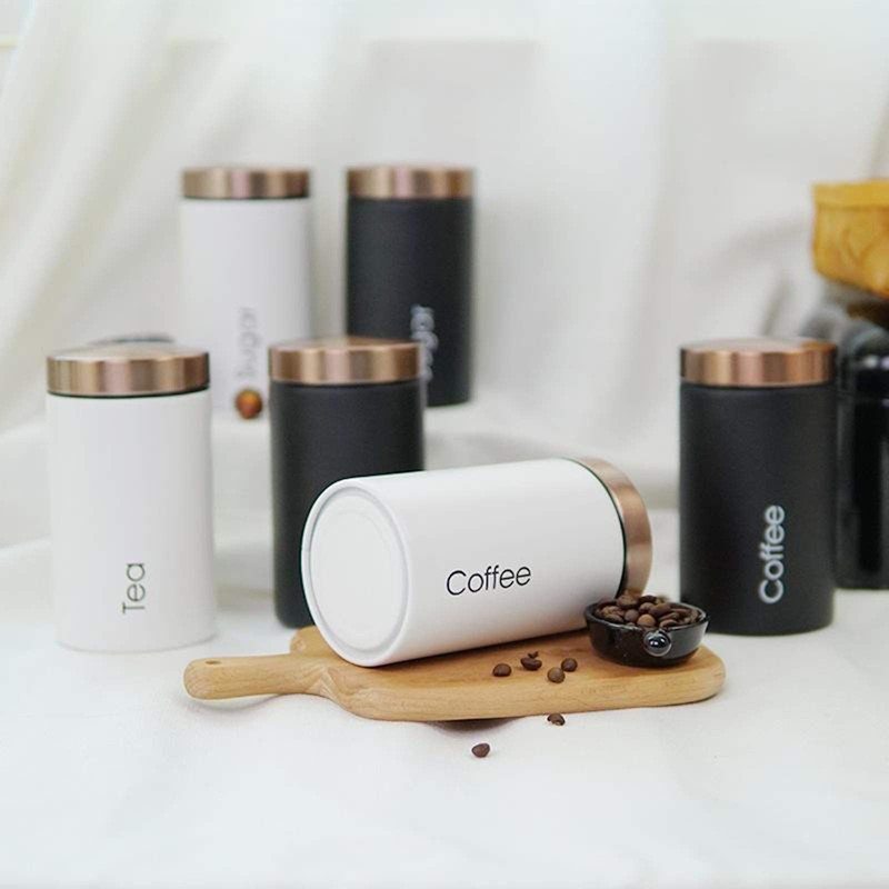 LOVIVER #N/A 3pcs Metal Containers with Lids, Coffee, Tea, Sugar