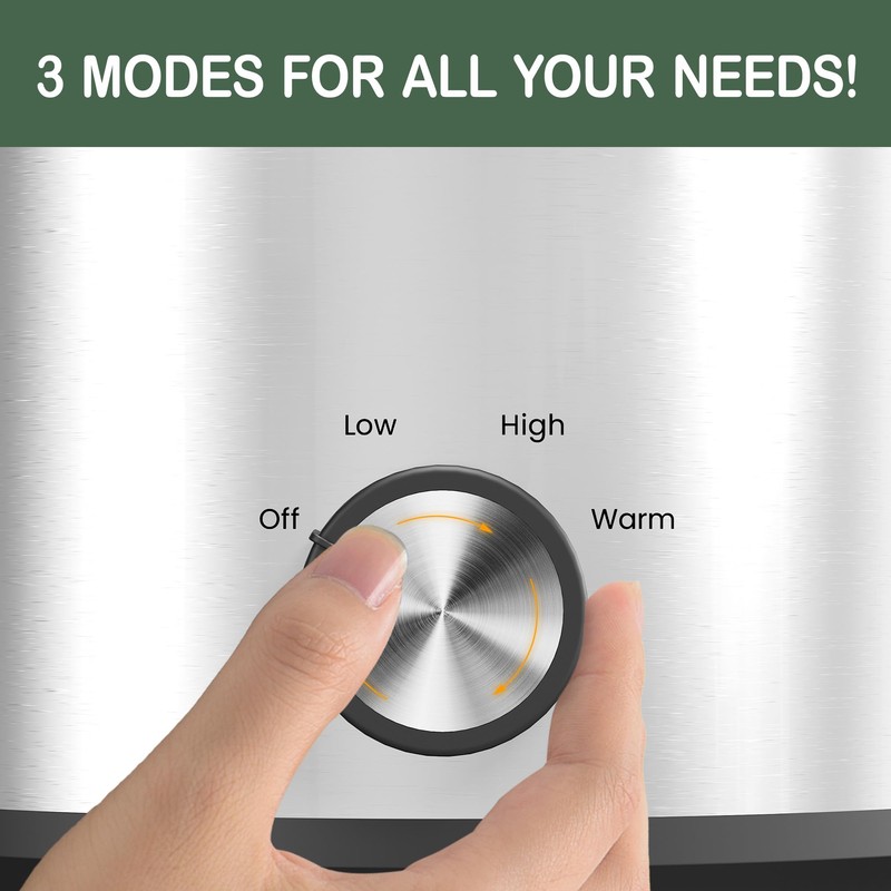 HEYNEMO 2 QT Small Slow Cooker, 3 Adjustable Temp, Upgraded