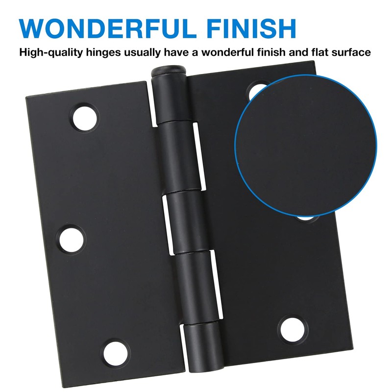 JIW 30 Pack Matte Black 3.5 Inch Square Radius Door