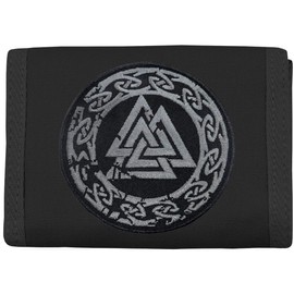 SONS OF ODIN Wallet with Sew-On Wotan's Knot Grey, black