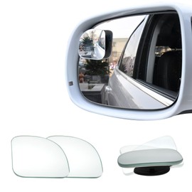 Ongfuwu 2PCS Blind Spot Mirror, Fan Shaped HD Glass Frameless Convex Rear View Mirror, 360 Degree Adjustable Wide Angle Side Rear View Mirror for Cars SUVs Motorcycles Trucks