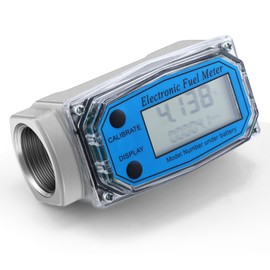 Xuhal 1 Piece Digital Turbine Flow Meter Electronic Gas Fuel Water Oil Fuel Meter with Digital Display ±1% Accuracy for Measure Diesel Kerosene Gasolin (1 Inch)