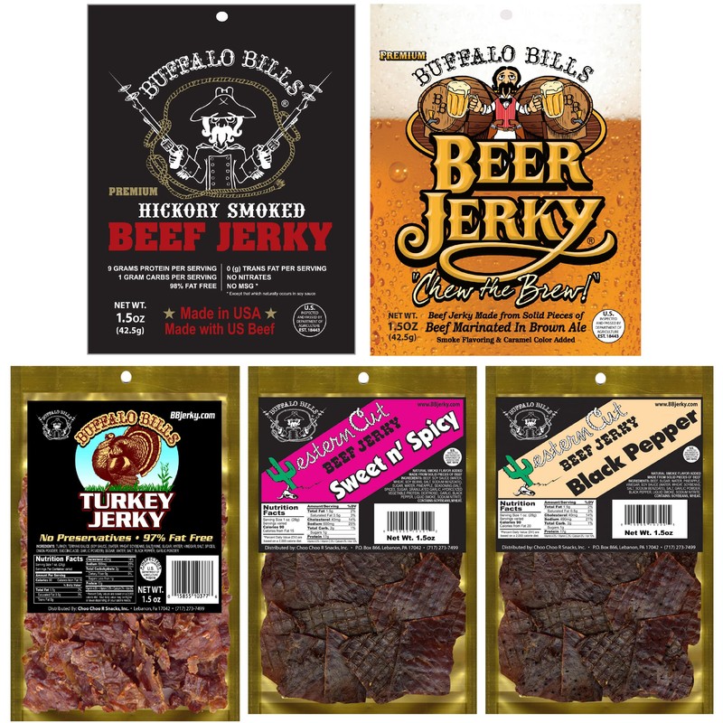 Buffalo Bills 10-Piece Low Carb Jerky Sampler Gift Box (10