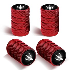 4Pcs Automobile Tire Valve Stem Covers, Corrosion-Resistant Tire Valve Stem Cover Suitable for Compatiblewith Maserati Quattroporte, Ghibli, Levante Series Stem Cap Universal Car Valve Cover_Black