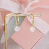 CiNily Round-Cut Opal Dangle Earrings for Women Hypoallergenic Pink Purple