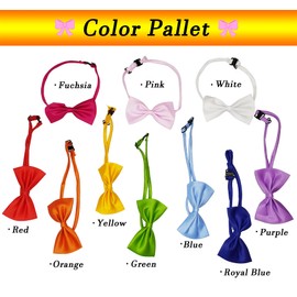 iToolai Bowtie Dog Collar, 10 Pcs Grooming Bowties for Dogs Cats Pet Costumes(Rainbow Color Pack)