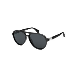 SOJOS SJ2501 Sunglasses Men Women Retro Polarised Glasses 70s Vintage Large Sunglasses, black/grey