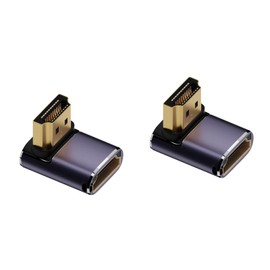 HDMI 90 Degree Converter Adapter(2 Sets) HDMI Male to Female Adapter HDMI Extension Adapter Gold Plated Connector 8K HDMI Mini HDMI 2.1 Converter Adapter Support 8K@60Hz, 4K@144Hz, 2K@240Hz HDR