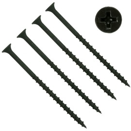 TERF® Drywall Coarse Thread Sharp Point Screws 4.8 X 150mm Phillips Drive Flat Countersunk Black Phosphate Finished For Drywall Plasterboard Wood Timber Multi Purpose Use - Pack of 20