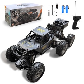 1:12 Remote Control Car - 4WD RC Off Road Truck - 6 Wheel All Terrain Hobby Electric Vehicle Toys Monster Truck - Gifts for Boys Girls Kids