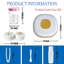 Erewa Contact Lens Case with Cleaner Washer Contact Lens Box Kit with Mirror, Compact Soak Storage Kit for Travel (Brown White)