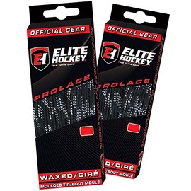 Elite Hockey Prolace Waxed Hockey Laces - Set of 2 Pairs (Black, 84")
