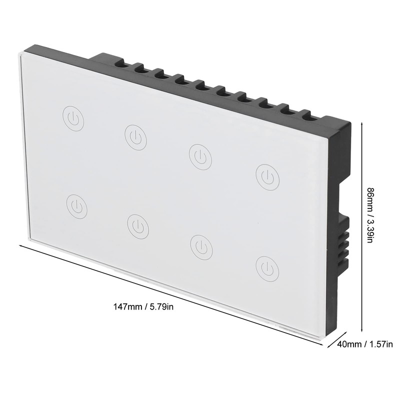 Wall Touch Light Switch 8 Gang Touch Lamp Switch Smart
