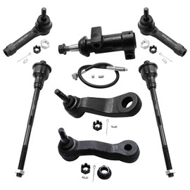 Detroit Axle - Front Tie Rods Kit for Silverado Sierra Suburban Avalanche Yukon XL 1500 Tahoe Escalade ESV EXT, Inner & Outer Tie Rods Pitman Arm Idler Arm Bracket Replacement [4-Groove]