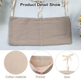 Baby Bed Organiser, Nursery Hanging Bed Organiser, Bed Bag, Toy Bag, Organiser, Side Cot, Baby, Hanging on Crib or Changing Table, Khaki
