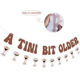 Glamoncha Tini Bit Older Birthday Party Banner Garland for Espresso Martini Decorations