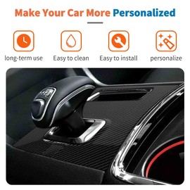 JeCar for Charger Carbon Fiber Interior Center Console Gear Shift Panel Trim for Dodge Charger 2011-2014