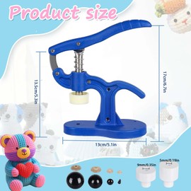 Safety Eye Tool, Safety Eyes for Crocheting Auxiliary, Safety Eye Tool for Amigurumi Crochet & Stuffed 5-40mm Animal Eyes Making Supplies Tool - Dark Blue