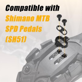 CyclingDeal Bike Cleats Compatible with Shimano SPD SM-SH51 - for Indoor Cycling & MTB Mountain Bike Bicycle - Clips for Indoor Shoes (Single-Release)