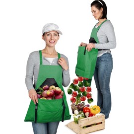 FRIDOU Gardening Apron, Gardening Apron with Pockets for Women and Men,Garden Apron with Quick Release Pockets,Harvest Apron Gardening Gifts, Green