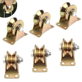 SWTYExt 32 mm Pulley, Pack of 6 Pulleys for Ropes, V-Groove Steel Swivel Pulley, 1.2 Inch Heavy Duty Castors, Load Capacity 200 kg for Sliding Door, Pulley System, Roller Doors, Washing Line, Wire