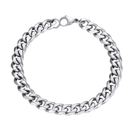 PROSTEEL Steel Bracelet for Men 9mm 19CM Short Cuban Link Bracelet Stainless Wrist Chain