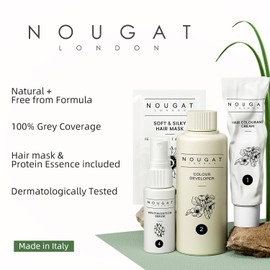NOUGAT London Permanent Hair Colour Mocha 100% Grey Coverage At-Home Colour Kit Gentle Botanical Formula with Hair Mask & Repair Essence 170ml