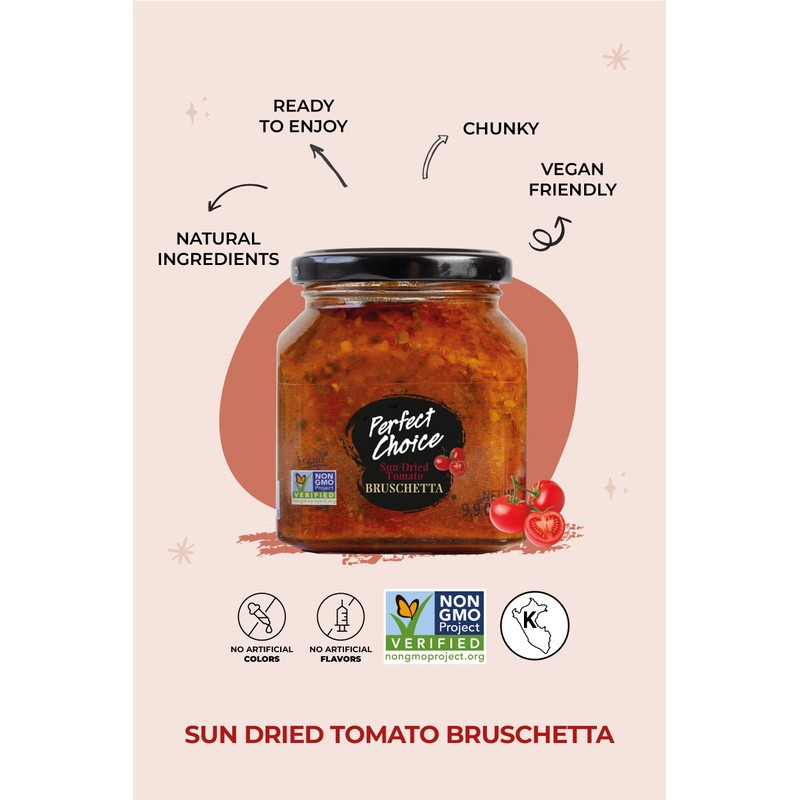 Perfect Choice Sun-Dried Tomato Bruschetta - Delicious Bruschetta Bread Spread