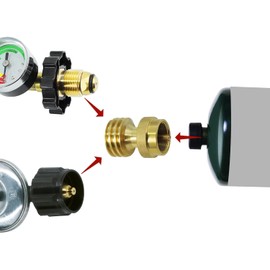 BAABIQ Steak Saver 1lb Propane Tank 1 Pound Adapter, 20lb to 1lb Converter, Hook Up Small Propane Tanks