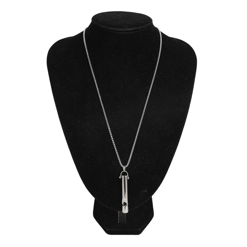 Whistle Pedant Necklace Reduce Anxiety Cylindrical Deep Breathing Stress Relief