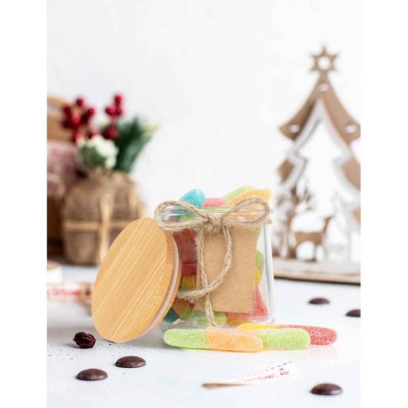 Oui Yogurt Lids Set - Bamboo & Wooden, Silicone Sealed,