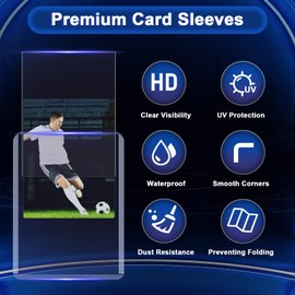 100 Card Sleeves for Cards,3" x 4" Baseball Card Sleeves Protectors Sports Card Holder for Trading Card (100 Hard Sleeves + 100 Clear Sleeves)