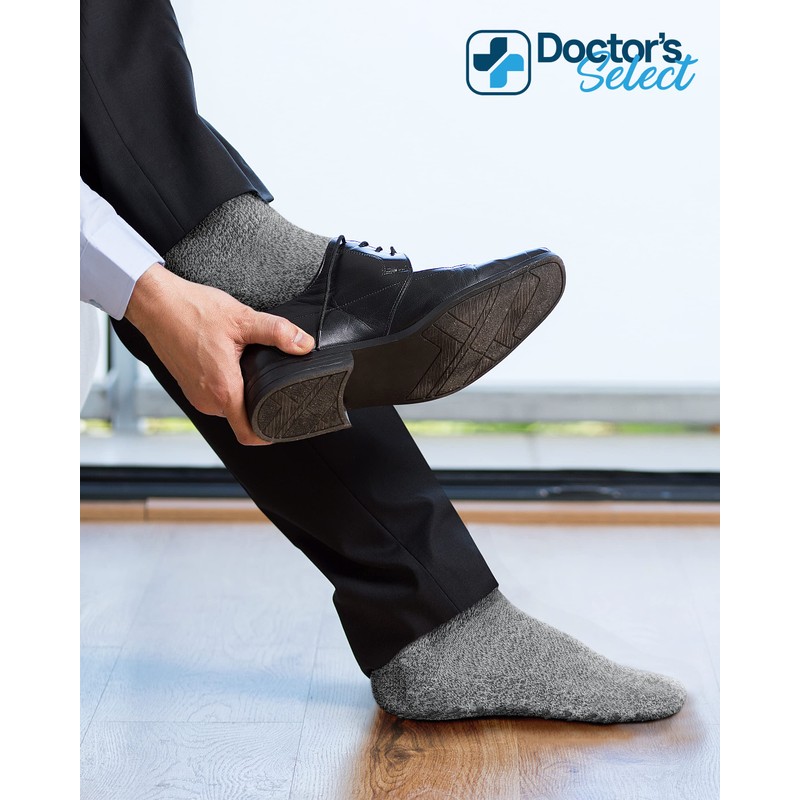 Doctor's Select DS Diab - Calcetines tobilleros + Grips-L-Grn/Gry/Blu/Tan