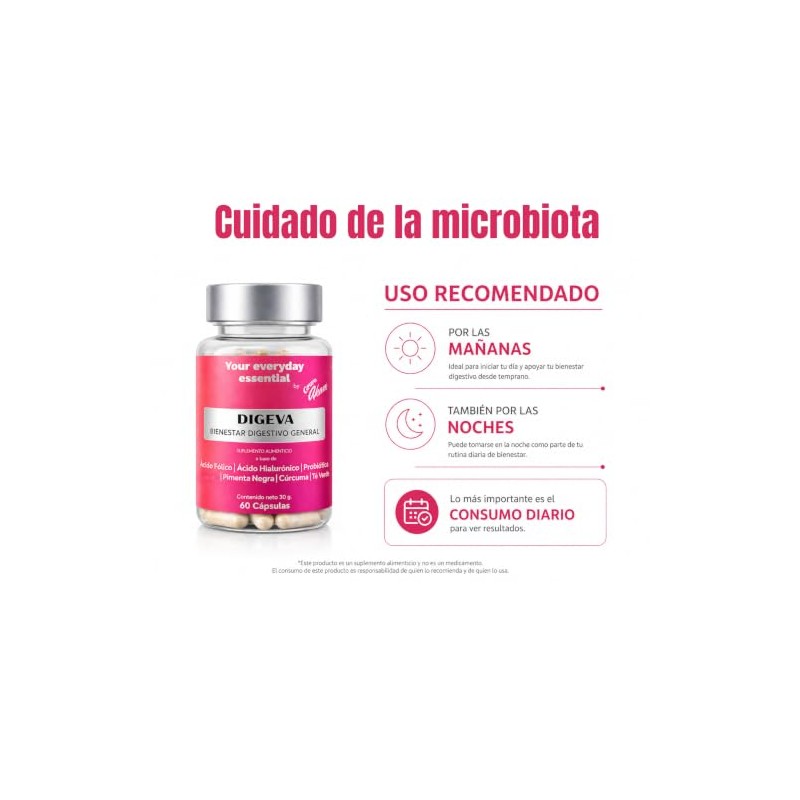 AKAM DIGEVA Probióticos y Prebióticos para Mujer 60 Cápsulas con
