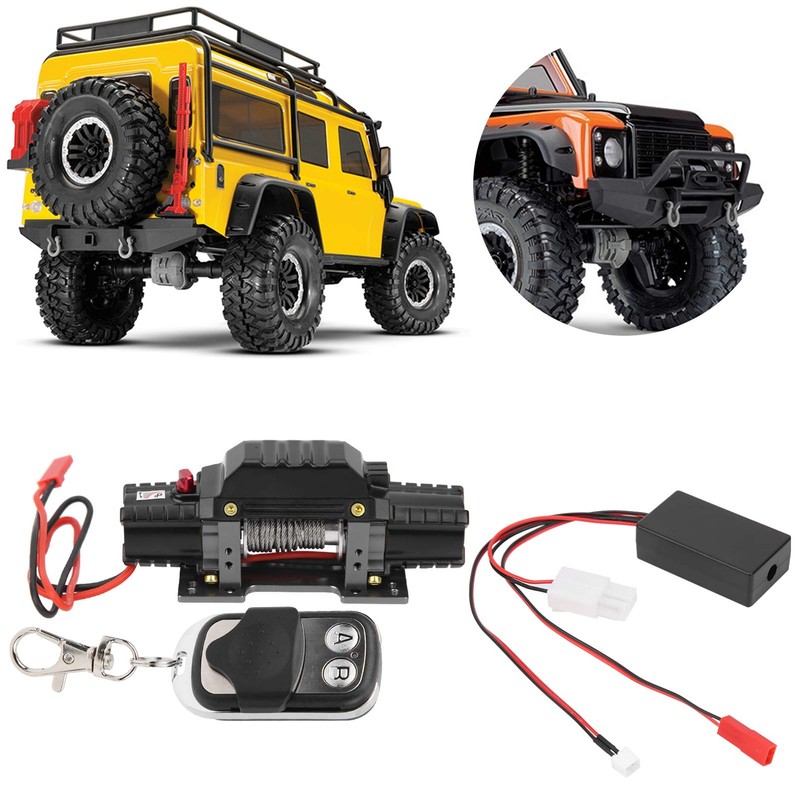 RC Automatic Winch System, Durable Metallic Wireless Double Motor Simulated