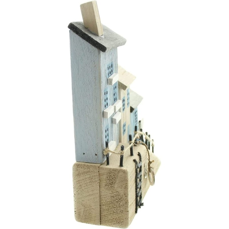 Decorative House Maritime Harbour Promenade 26 cm High Wooden Decoration