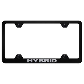 Au-TOMOTIVE GOLD Laser Etched Logo Stainless Steel Wide Body License Plate Frame for Honda Hybrid (Black)