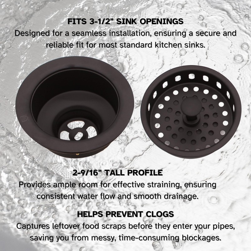Westbrass R214-12 3-1/2-Inch Large Post Style Kitchen Sink Basket Strainer,