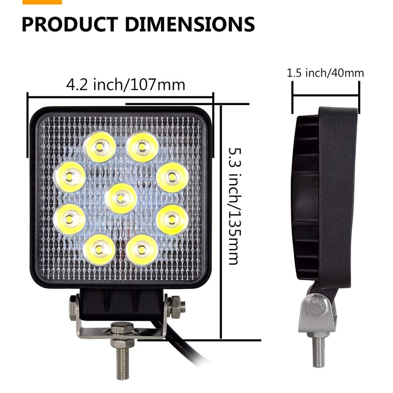 Willpower LED Headlight Offroad 2 Pieces 10 cm 4 Inch